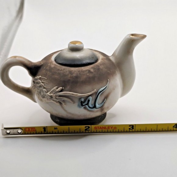 Vtg Moriage Dragonware Teapot Pacific Japan Black Raised Hand Crafted Painted - Picture 10 of 10